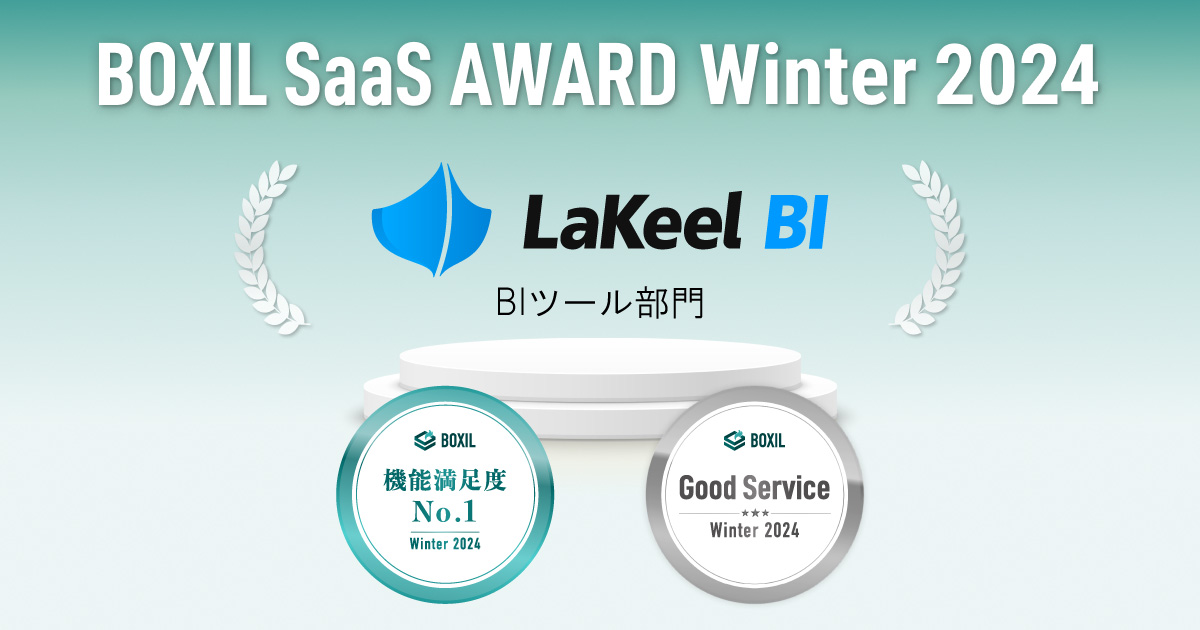 LaKeel BI「BOXIL SaaS AWARD Winter 2024」BIツール部門で 「Good Service」「機能満足度No.1」に選出